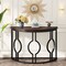 Industrial 43" Sofa Console Table Half Moon Shaped Console Accent Table